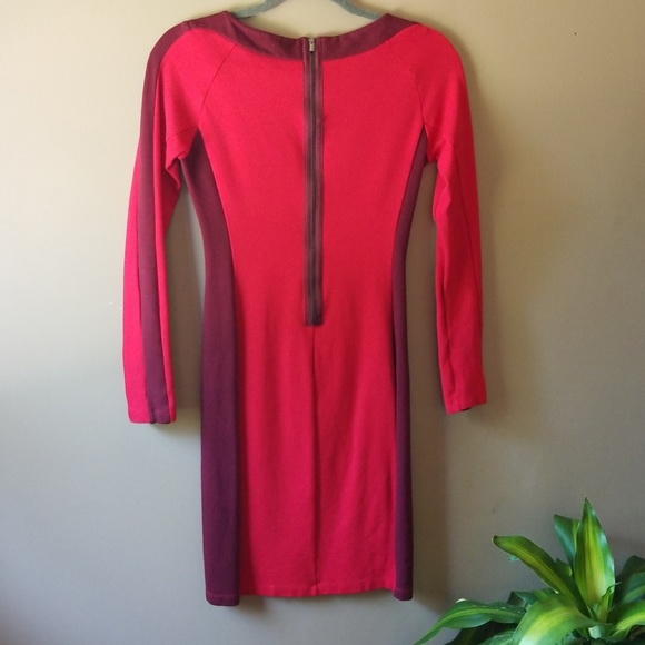 BCBGMAXAZRIA | Red and Maroon Bodycon Dress - Picture 2 of 5